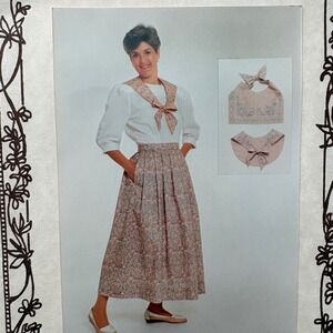 Four Corners 5230 Victorias Skirt and Collar Sewing Pattern 1988 Waist 22-42 Vtg
